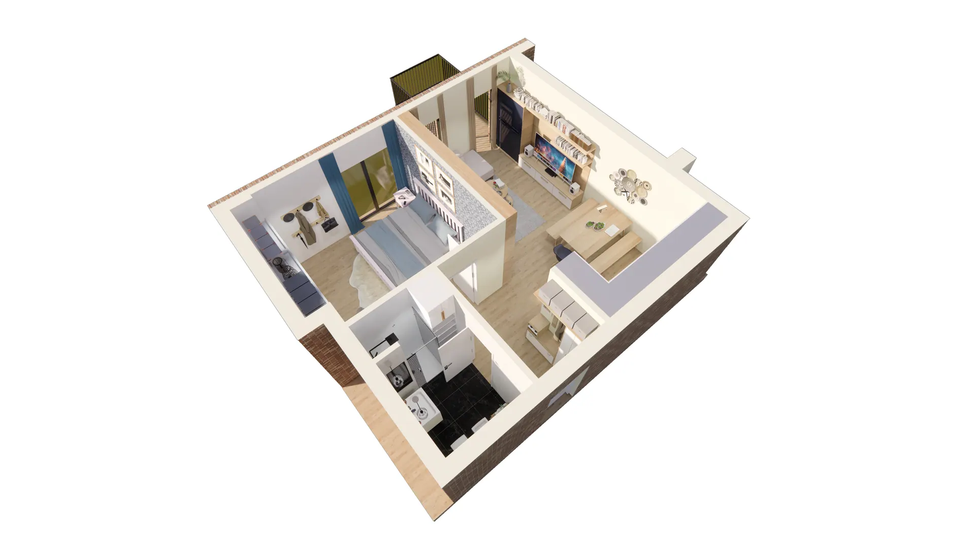 3D render – One bedroom Apartment