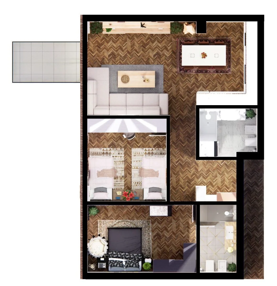 Floor plan – Two Bedroom Apartment